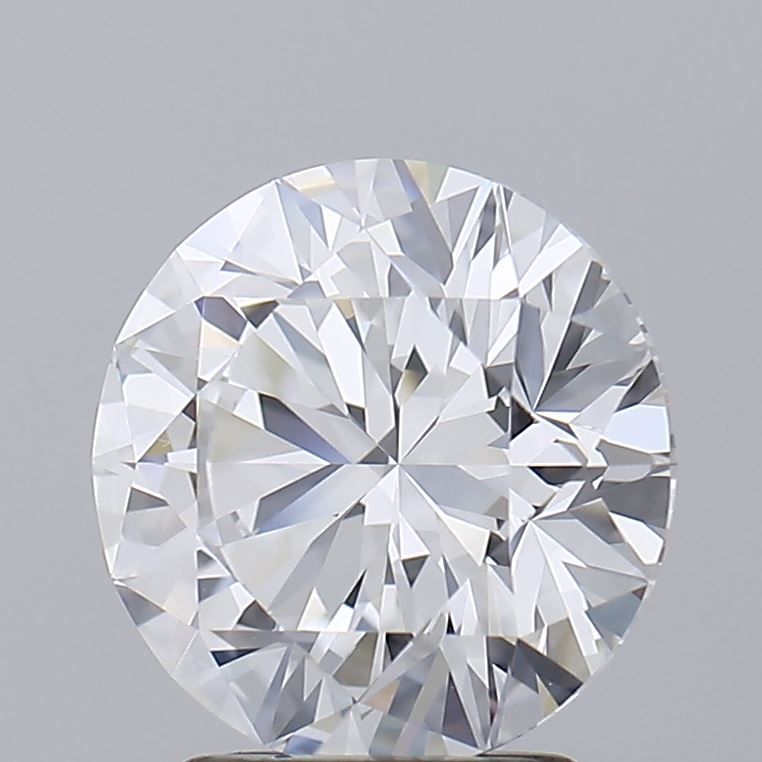 2.84 Carat Round lab Diamond with  Cut Diamond in 14KT  view 1
