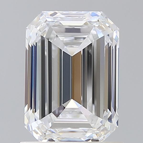 1.5 Carat Emerald Lab Diamond with  Cut Diamond in 14KT  view 1

