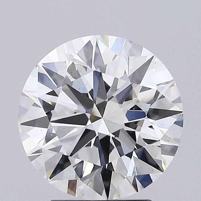 3.12 Carat Round Lab Diamond with  Cut Diamond in 14KT  view 1
