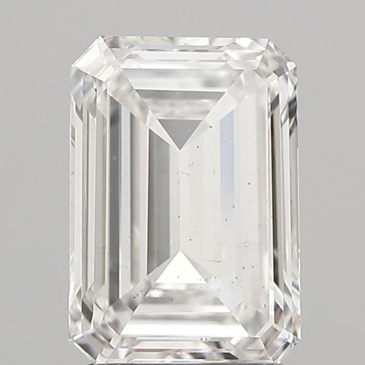 2.01 Carat Emerald Lab Diamond with  Cut Diamond in 14KT  view 1
