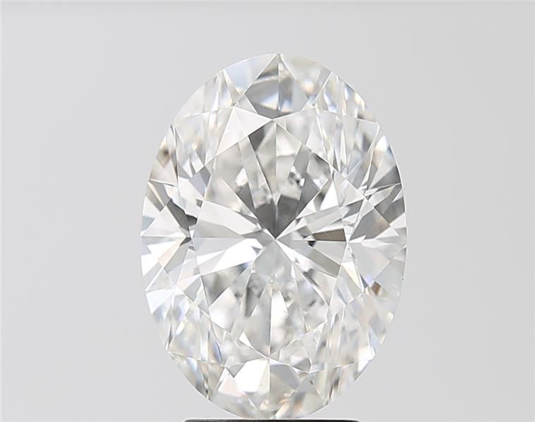 4.08 Carat Oval Lab Diamond with  Cut Diamond in 14KT  view 1
