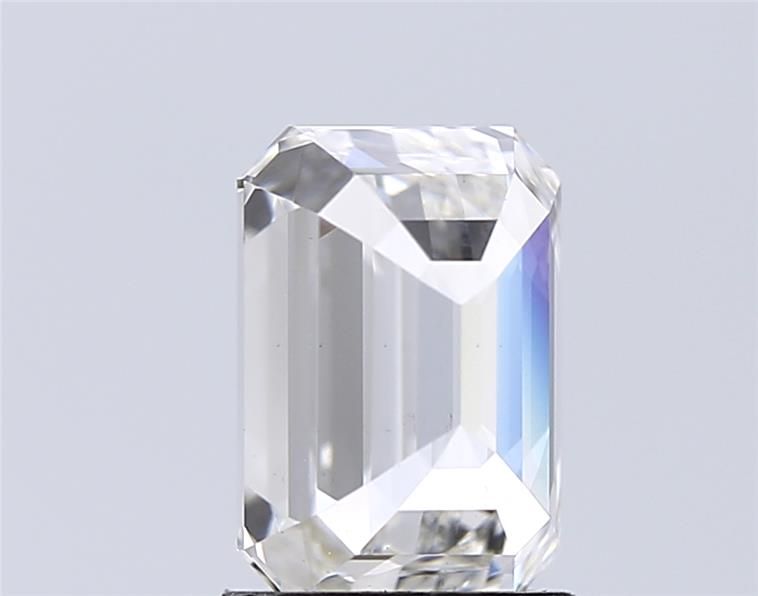 2.07 Carat Emerald Lab Diamond with  Cut Diamond in 14KT  view 1
