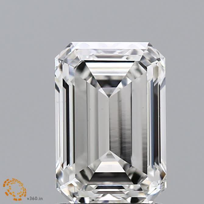 1.84 Carat Emerald Lab Diamond with  Cut Diamond in 14KT  view 1
