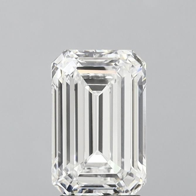 3.13 Carat Emerald Lab Diamond with  Cut Diamond in 14KT  view 1
