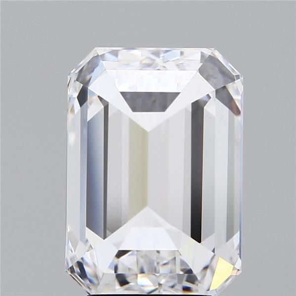 5.06 Carat Emerald Lab Diamond with  Cut Diamond in 14KT  view 1

