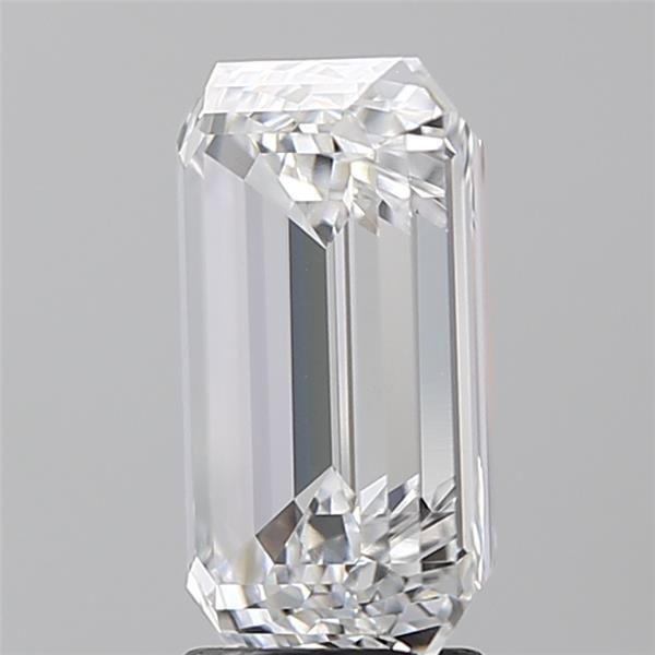 4.01 Carat Emerald Lab Diamond with  Cut Diamond in 14KT  view 1
