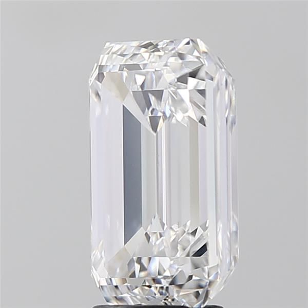 5.02 Carat Emerald Lab Diamond with  Cut Diamond in 14KT  view 1
