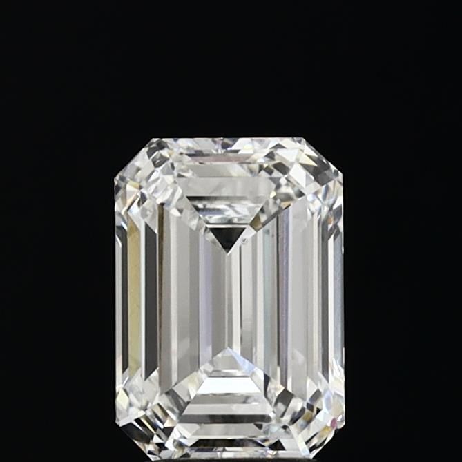 3.01 Carat Emerald Lab Diamond with  Cut Diamond in 14KT  view 1
