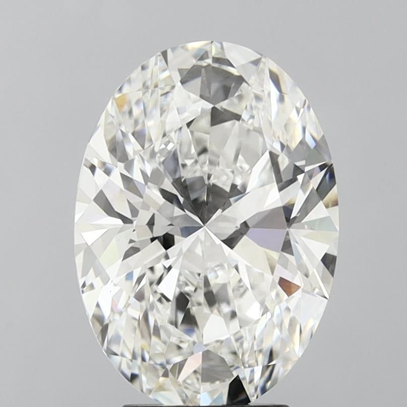 4.3 Carat Oval Lab Diamond with  Cut Diamond in 14KT  view 1
