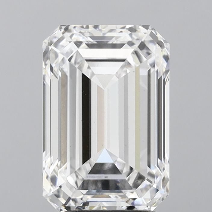 3.69 Carat Emerald Lab Diamond with  Cut Diamond in 14KT  view 1
