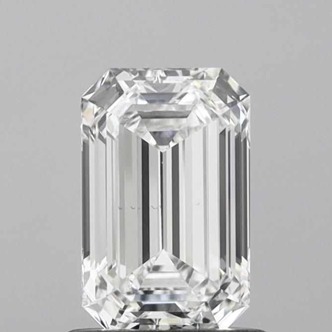 1.0 Carat Emerald Lab Diamond with  Cut Diamond in 14KT  view 1
