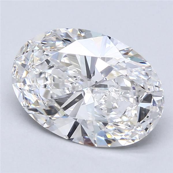 3.24 Carat Oval Lab Diamond with  Cut Diamond in 14KT  view 1
