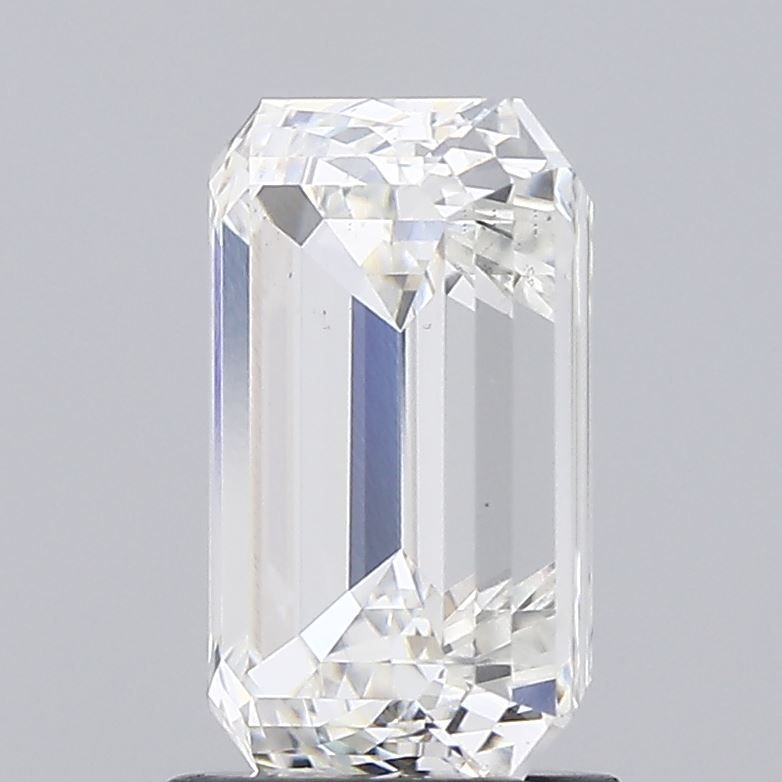 2.41 Carat Emerald Lab Diamond with  Cut Diamond in 14KT  view 1
