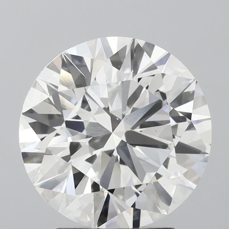 3.21 Carat Round Lab Diamond with  Cut Diamond in 14KT  view 1
