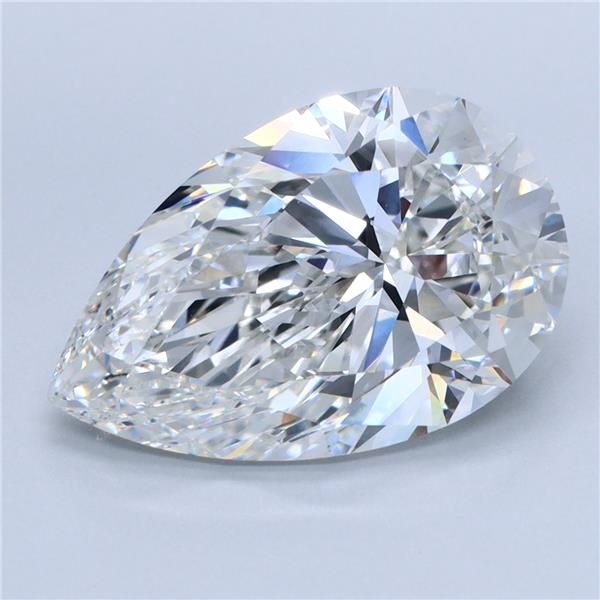 5.45 Carat Pear Lab Diamond with  Cut Diamond in 14KT  view 1
