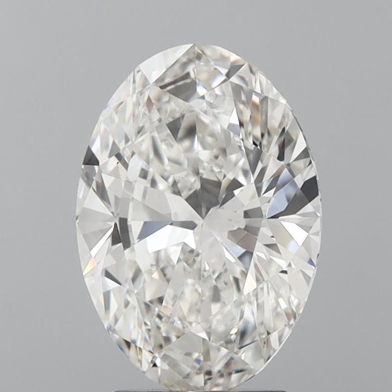 3.04 Carat Oval Lab Diamond with  Cut Diamond in 14KT  view 1
