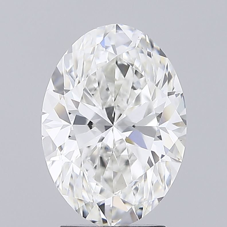 3.01 Carat Oval Lab Diamond with  Cut Diamond in 14KT  view 1
