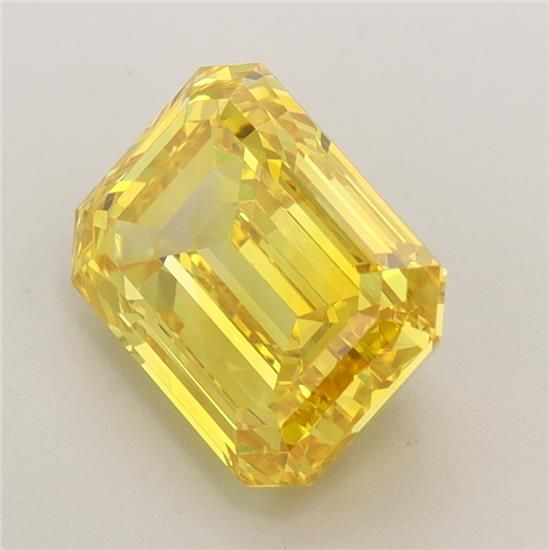 2.55 Carat Emerald Lab Diamond with  Cut Diamond in 14KT  view 1
