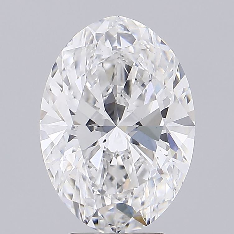 4.02 Carat Oval Lab Diamond with  Cut Diamond in 14KT  view 1
