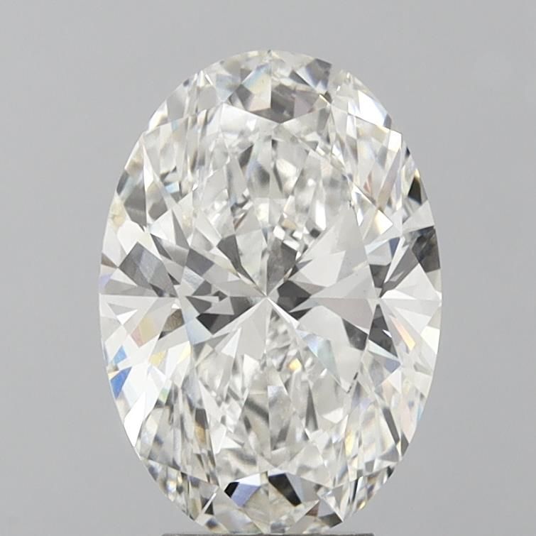 5.24 Carat Oval Lab Diamond with  Cut Diamond in 14KT  view 1
