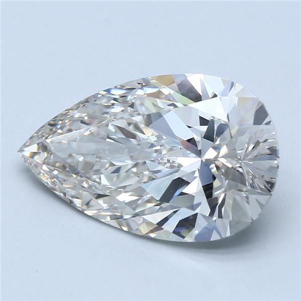 5.27 Carat Pear Lab Diamond with  Cut Diamond in 14KT  view 1
