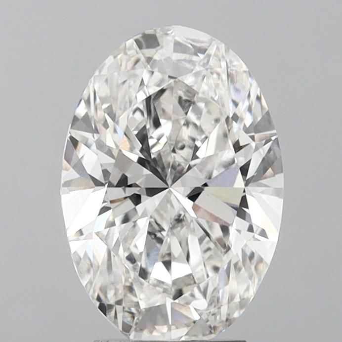 3.89 Carat Oval Lab Diamond with  Cut Diamond in 14KT  view 1
