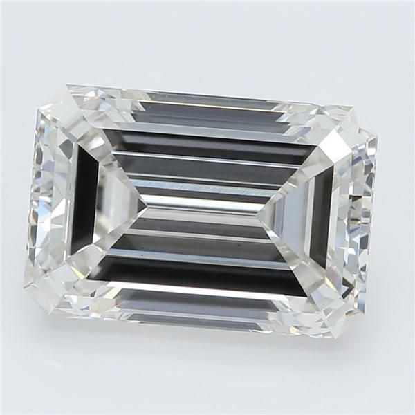 2.57 Carat Emerald Lab Diamond with  Cut Diamond in 14KT  view 1
