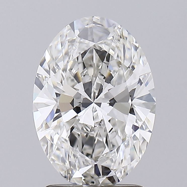 2.01 Carat Oval Lab Diamond with  Cut Diamond in 14KT  view 1
