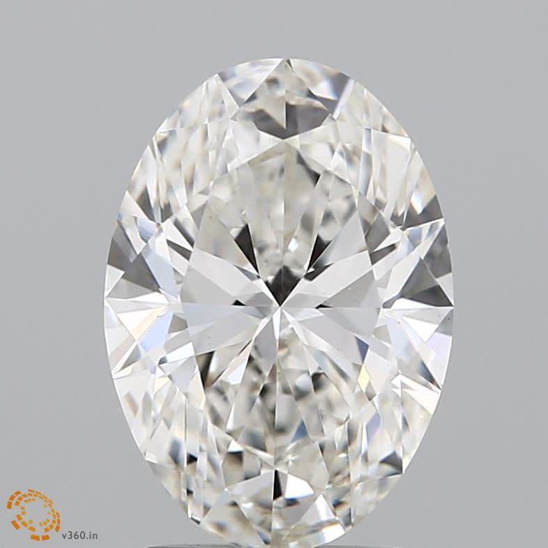 2.82 Carat Oval Lab Diamond with  Cut Diamond in 14KT  view 1
