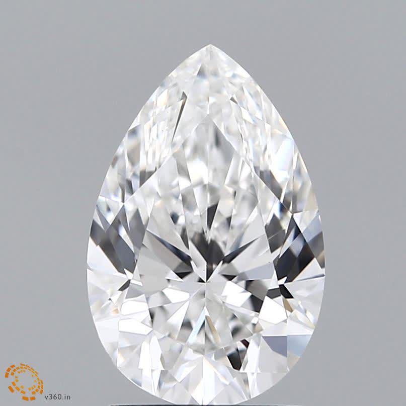 2.25 Carat Pear Lab Diamond with  Cut Diamond in 14KT  view 1
