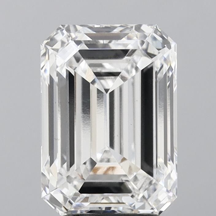 4.06 Carat Emerald Lab Diamond with  Cut Diamond in 14KT  view 1

