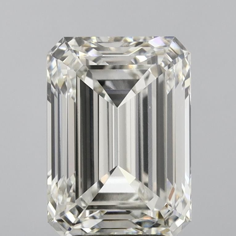 4.0 Carat Emerald Lab Diamond with  Cut Diamond in 14KT  view 1
