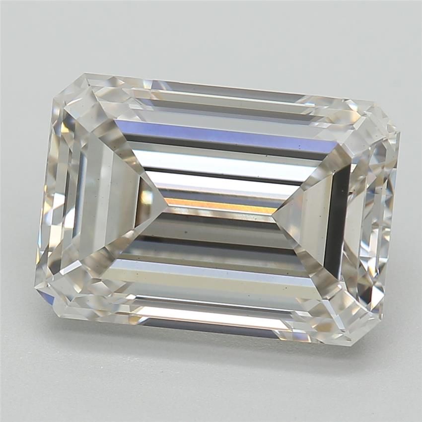 2.89 Carat Emerald Lab Diamond with  Cut Diamond in 14KT  view 1
