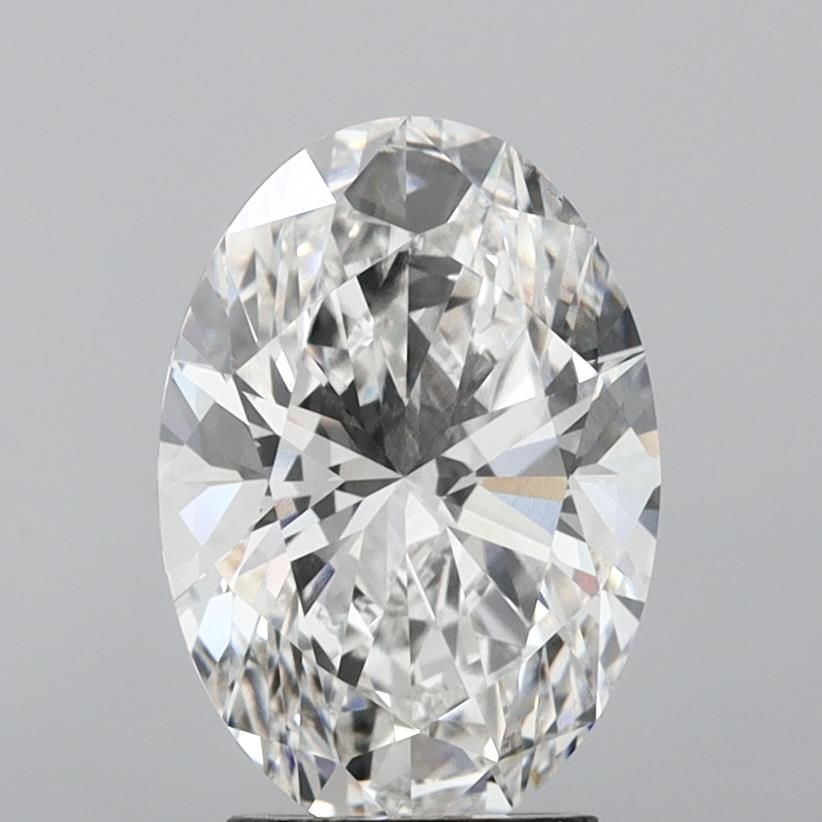 3.09 Carat Oval Lab Diamond with  Cut Diamond in 14KT  view 1
