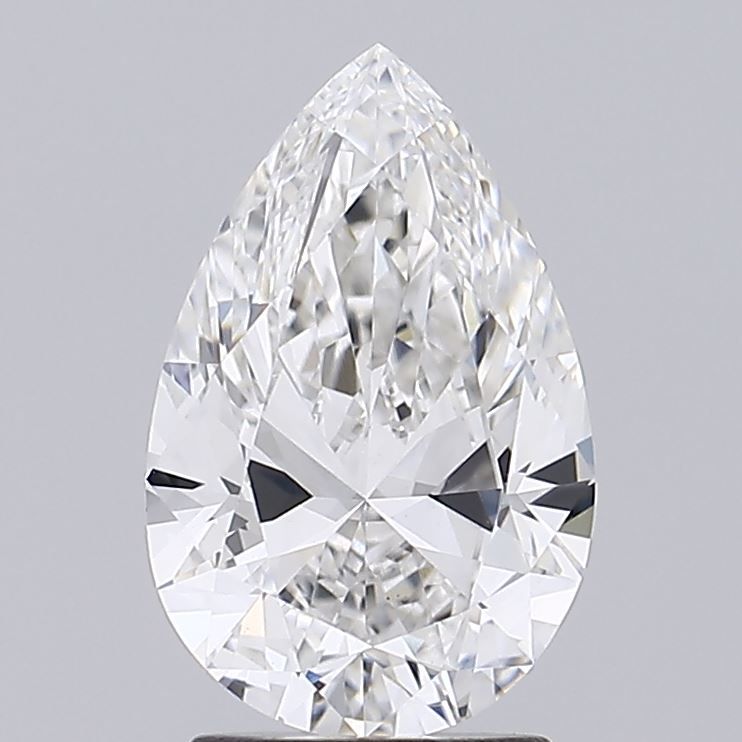 2.24 Carat Pear Lab Diamond with  Cut Diamond in 14KT  view 1
