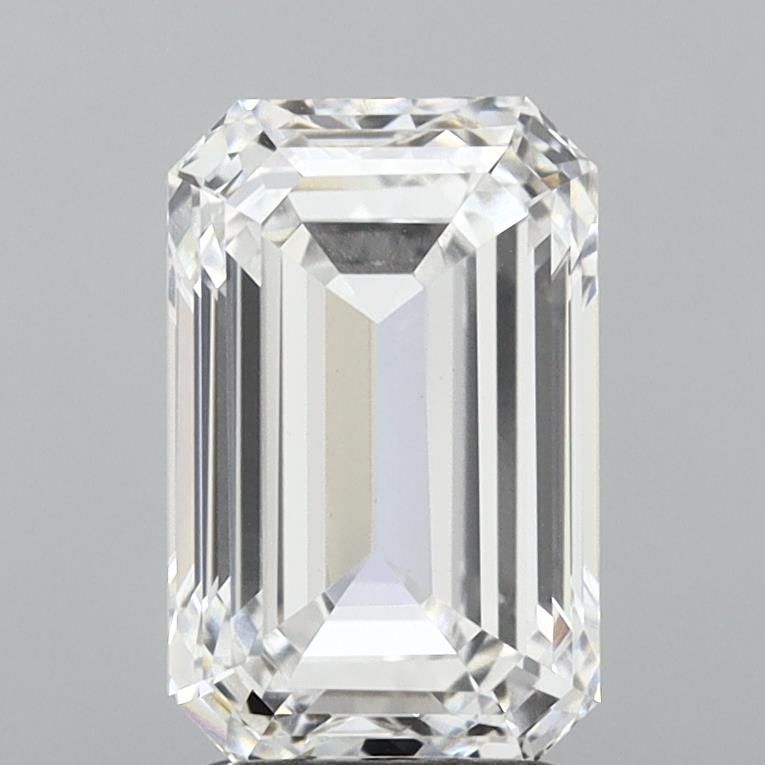 3.0 Carat Emerald Lab Diamond with  Cut Diamond in 14KT  view 1
