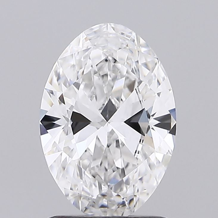 1.26 Carat Oval Lab Diamond with  Cut Diamond in 14KT  view 1
