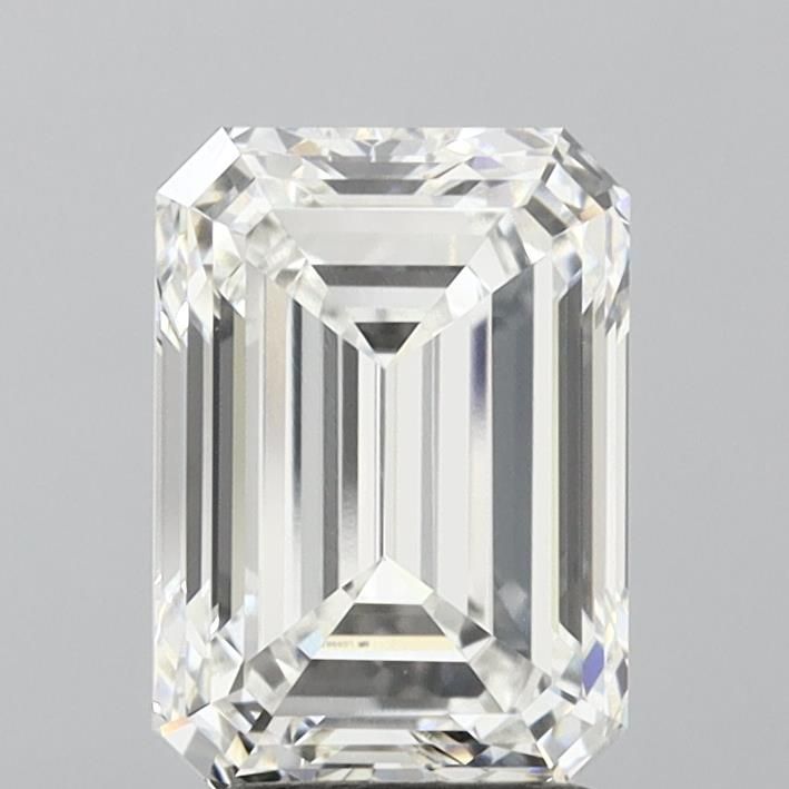 2.92 Carat Emerald Lab Diamond with  Cut Diamond in 14KT  view 1
