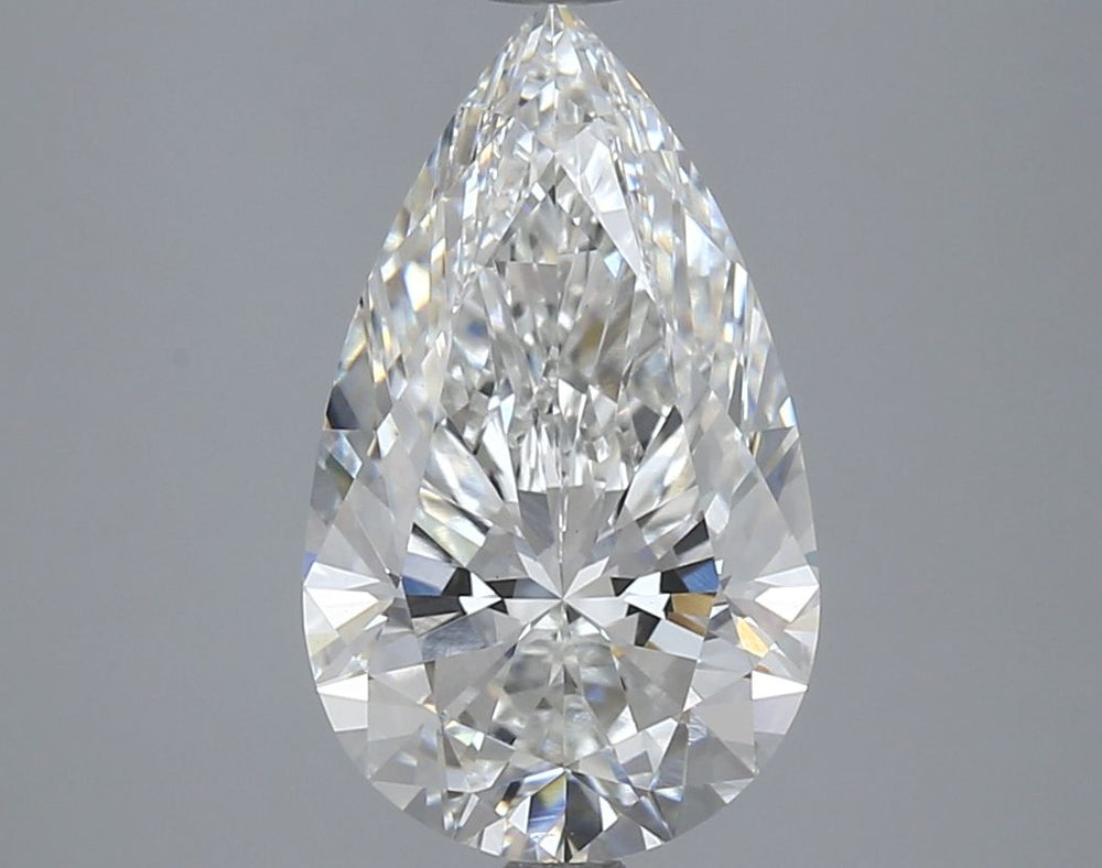 3.25 Carat Pear Lab Diamond with  Cut Diamond in 14KT  view 1
