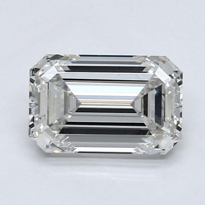 2.07 Carat Emerald Lab Diamond with  Cut Diamond in 14KT  view 1
