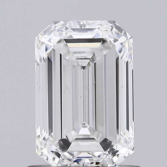 1.0 Carat Emerald Lab Diamond with  Cut Diamond in 14KT  view 1
