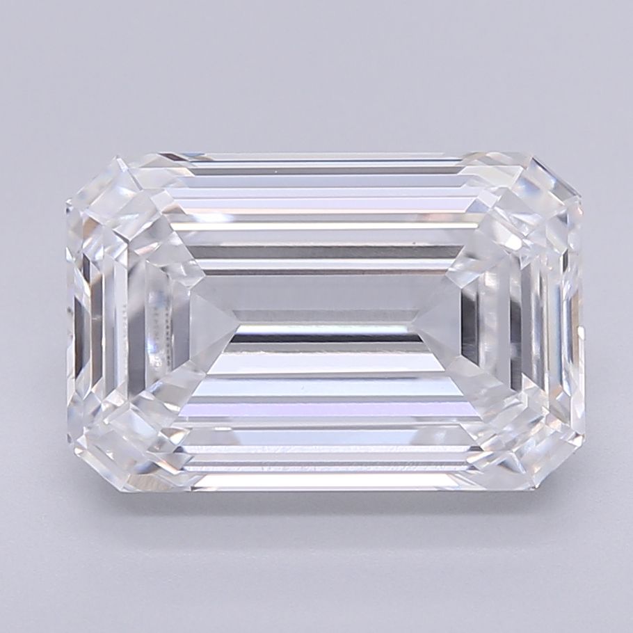 5.35 Carat Emerald Lab Diamond with  Cut Diamond in 14KT  view 1
