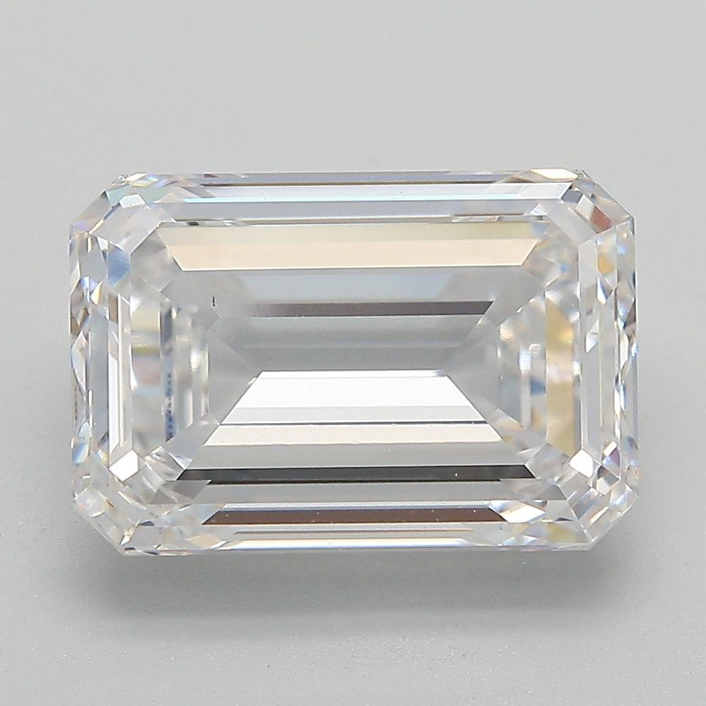 5.18 Carat Emerald Lab Diamond with  Cut Diamond in 14KT  view 1

