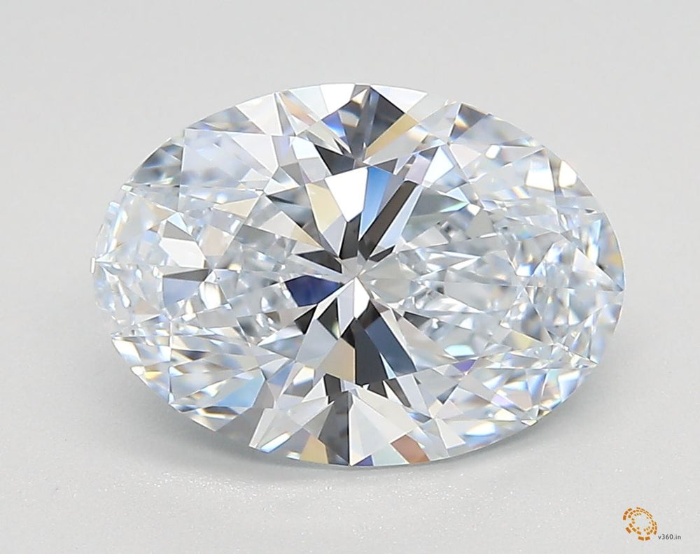 3.03 Carat Oval Lab Diamond with  Cut Diamond in 14KT  view 1

