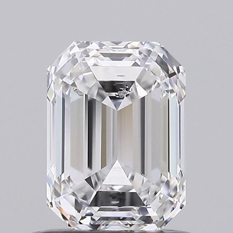 1.0 Carat Emerald Lab Diamond with  Cut Diamond in 14KT  view 1
