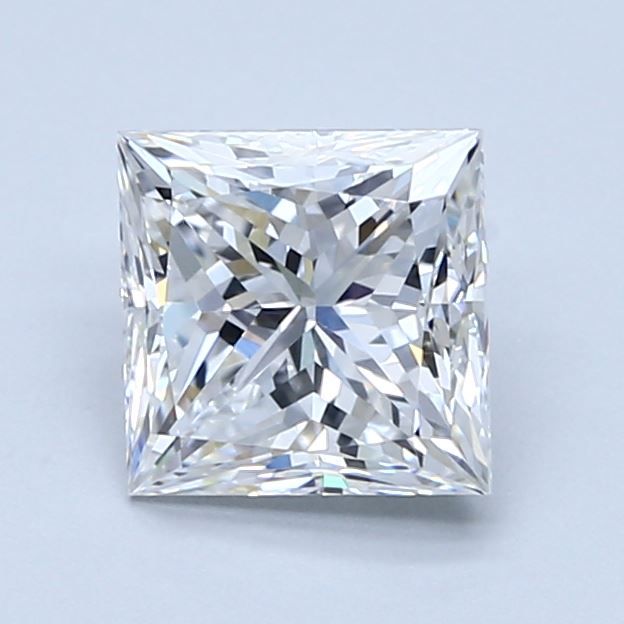 1.5 Carat Princess Natural Diamond with  Cut Diamond in 14KT  view 1

