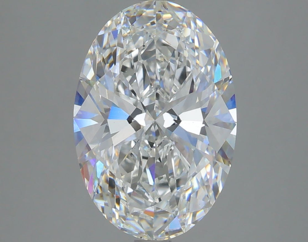 3.82 Carat Oval Lab Diamond with  Cut Diamond in 14KT  view 1
