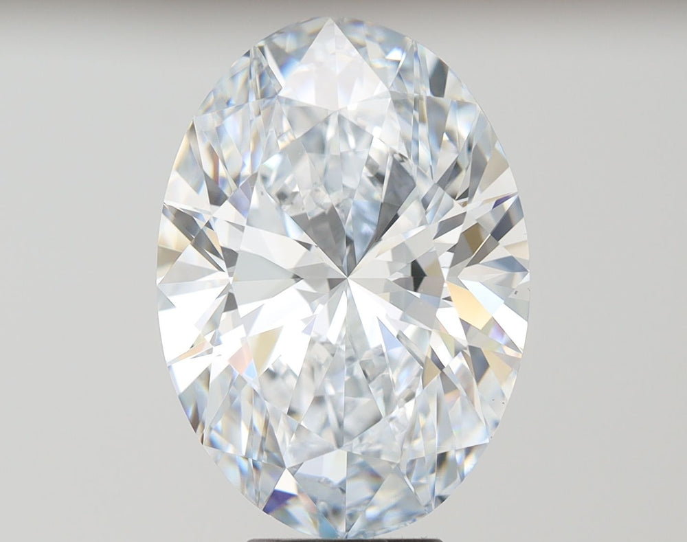 6.06 Carat Oval Lab Diamond with  Cut Diamond in 14KT  view 1
