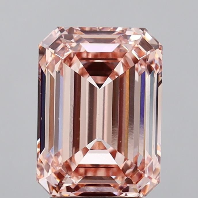 3.05 Carat Emerald Lab Diamond with  Cut Diamond in 14KT  view 1
