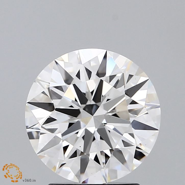 2.5 Carat Round Lab Diamond with  Cut Diamond in 14KT  view 1
